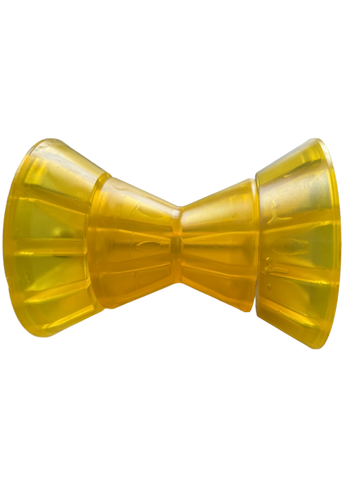 Yellow Bow Roller Assembly, PVC, 4-1/2" Diameter Center, 6-1/2" Total Width - Hydrastar