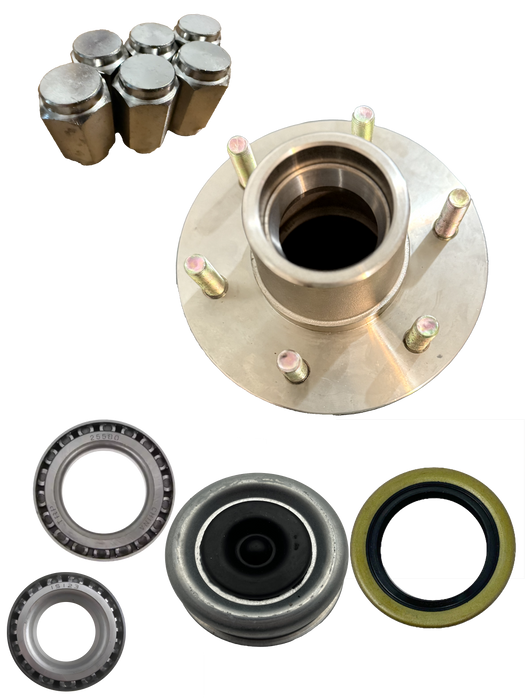 6,000 lb. Idler Hub, Stainless Steel, 6 on 5.5" Bolt Pattern - Hydrastar