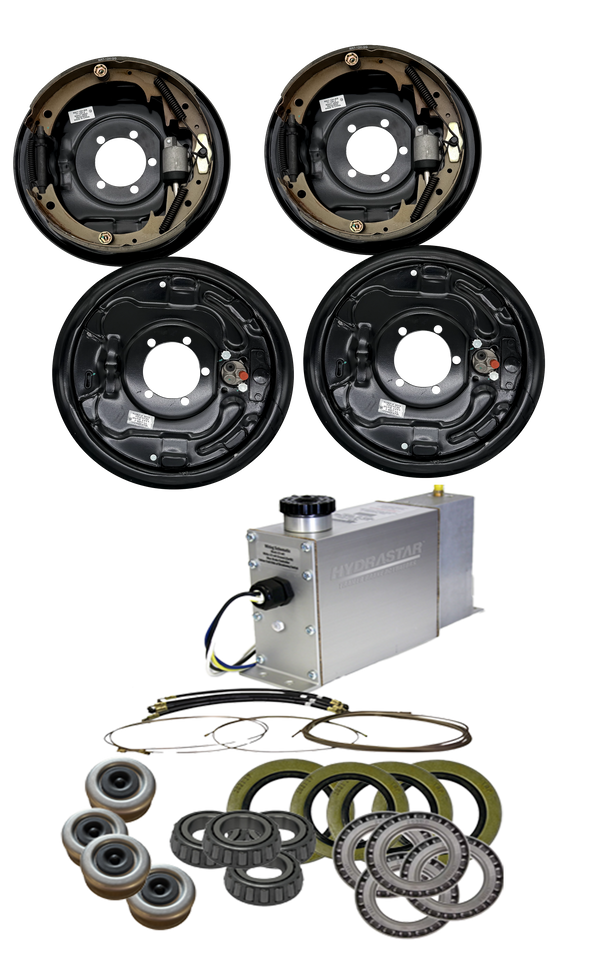 Hydrastar 7K Axles, 8 Lug Drum, Tandem Axle Hydraulic Brake Kit