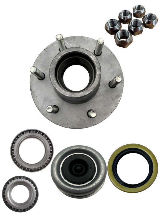 6,000 lb. Idler Hub, Hot Dipped Galvanized, 6 on 5.5" Bolt Pattern - Hydrastar