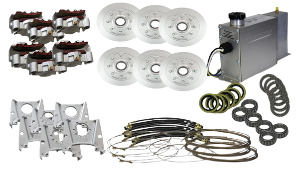 Hydrastar 7K Axles, 8 Lug Integral TRIPLE Axle Trailer Disc Brake Kit (9/16 in.)