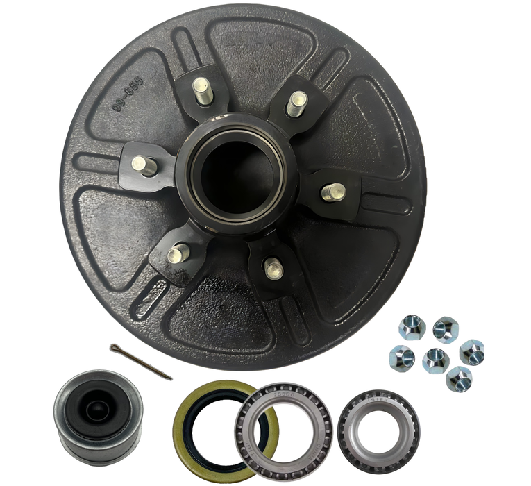 Brake Hub and Drum - 5.2k - 6k Axle - 6 on 5.5" Bolt Pattern - 12" Drum - Hydrastar
