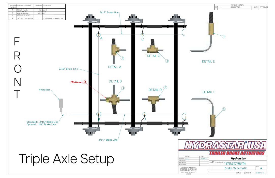 Hydrastar® 10K  Axles, 8 Lug Dual Wheel, Triple Axle Trailer Disc Brake Kit {#E10K-TR-DW} - Dexter Axle / Lippert - Hydrastar