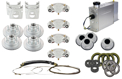 Hydrastar® 7K  Axles, 8 Lug Integral Tandem Axle Trailer Disc Brake Kit (9/16") {E7K-T9} - Hydrastar