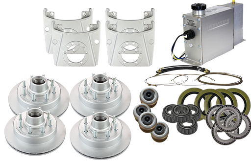 Hydrastar® 7K  Axles, 8 Lug Integral Tandem Axle Trailer Disc Brake Kit (1/2") {E7K-T1} - Hydrastar