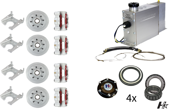 Hydrastar 8K Axles, 8 Lug Integral Tandem Axle Trailer Disc Brake Kit (5/8") - Dexter Axle / Lippert