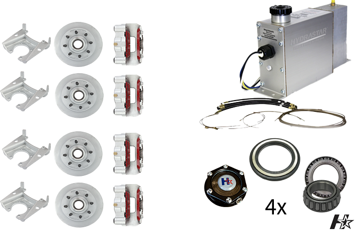 Hydrastar® 8K Axles, 8 Lug Integral Tandem Axle Trailer Disc Brake Kit (5/8") {E8K-T5} - Dexter Axle / Lippert - Hydrastar