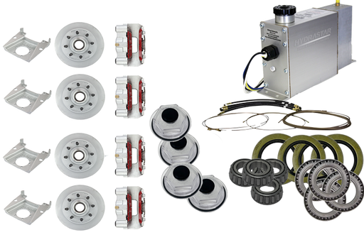 Hydrastar® 7K  Axles, 8 Lug Integral Tandem Axle Trailer Disc Brake Kit (5/8") {E7K-T5} - Hydrastar