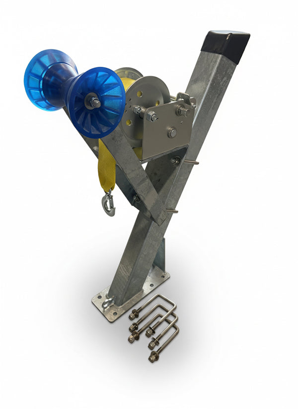 Hydrastar Winch Stand Assembly 3x4 Post Heavy Duty with Winch Seat and Rollers and Winch }