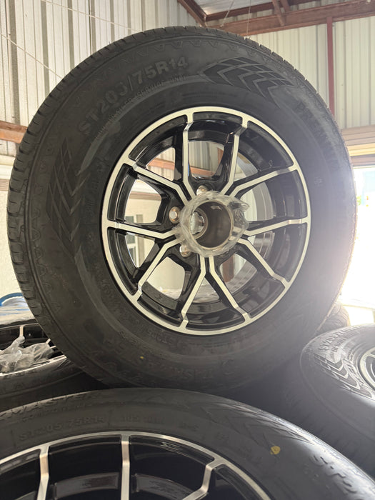 Tire and Wheel Assembly, ST205/75R14, Load Range D, 8 Ply, 5 on 4.5", Aluminum Wheel (Copy) - Hydrastar