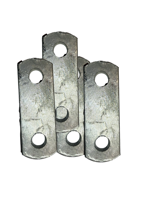 2 HOLE SPRING SHACKLES - HOT DIPPED GALVANIZED STEEL - 2.5" {4 PACK} - Hydrastar