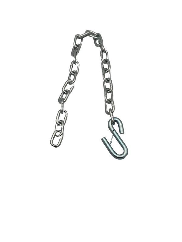 Hydrastar Safety Chain 1/4" X 31" Grade 30 with S Hook and Safety Latch - 5,200lbs, Zinc Finish