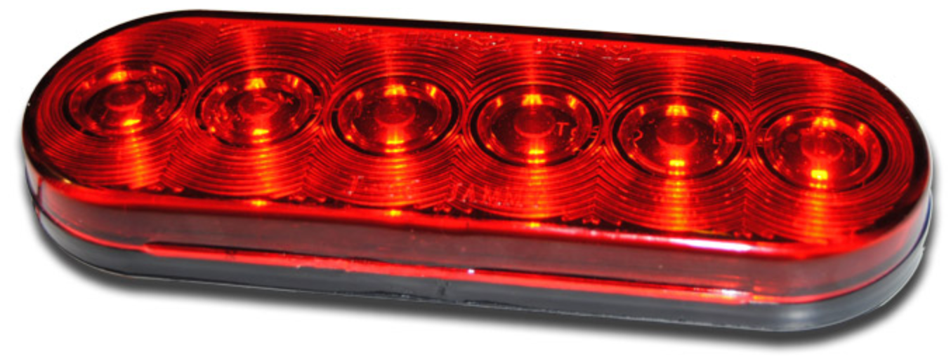 Tail Light 6" Oval, Grommet Mount Kit - Jm-656-RK - Sealed LED