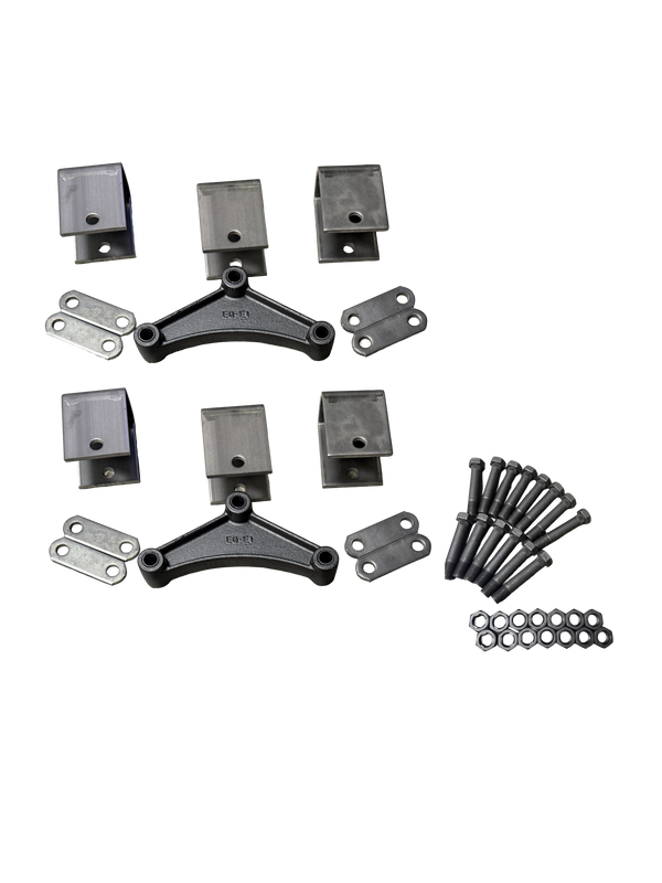 Hydrastar Weld On Spring Hanger Tall Kit - Tandem Axle - Double Eye Springs - For 1.75" Wide Springs