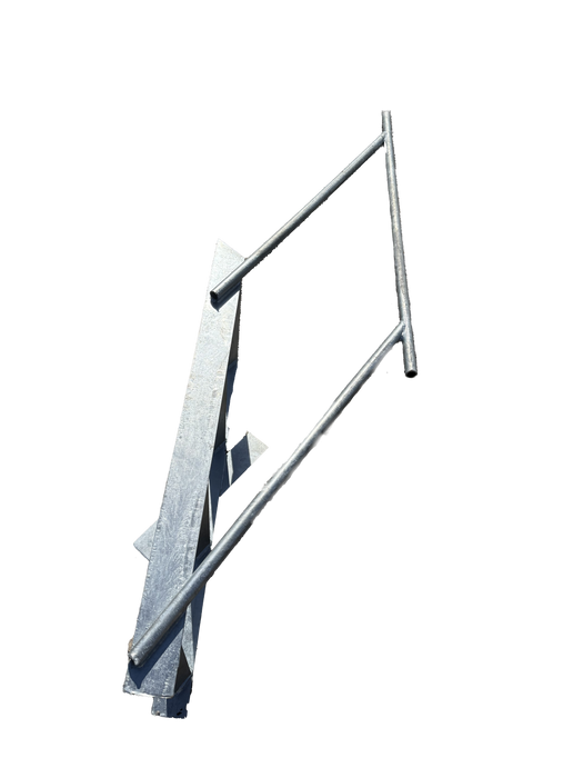 Pontoon 4 Step Bow Ladder with Hand Rail, Hot Dipped Galvanized - Hydrastar