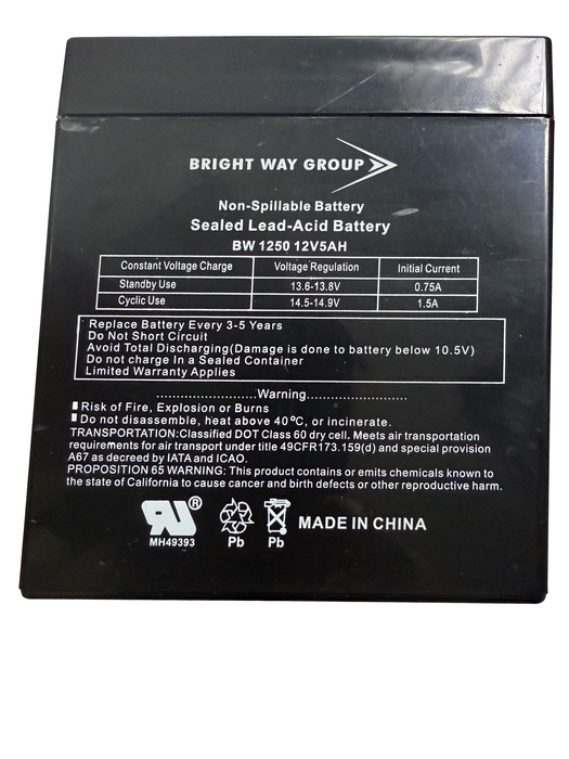 Replacement Trailer Breakaway Battery - 5 AMP - 12 Volt - Hydrastar