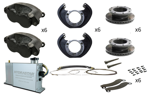 Hydrastar® 10K  Axles, 8 Lug Dual Wheel, Triple Axle Trailer Disc Brake Kit {#E10K-TR-DW} - Dexter Axle / Lippert - Hydrastar