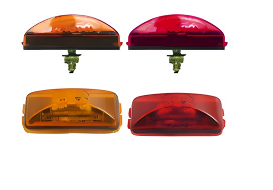 Red LED Clearance Light, Stud Mount, Self Grounded, Submersible - Hydrastar