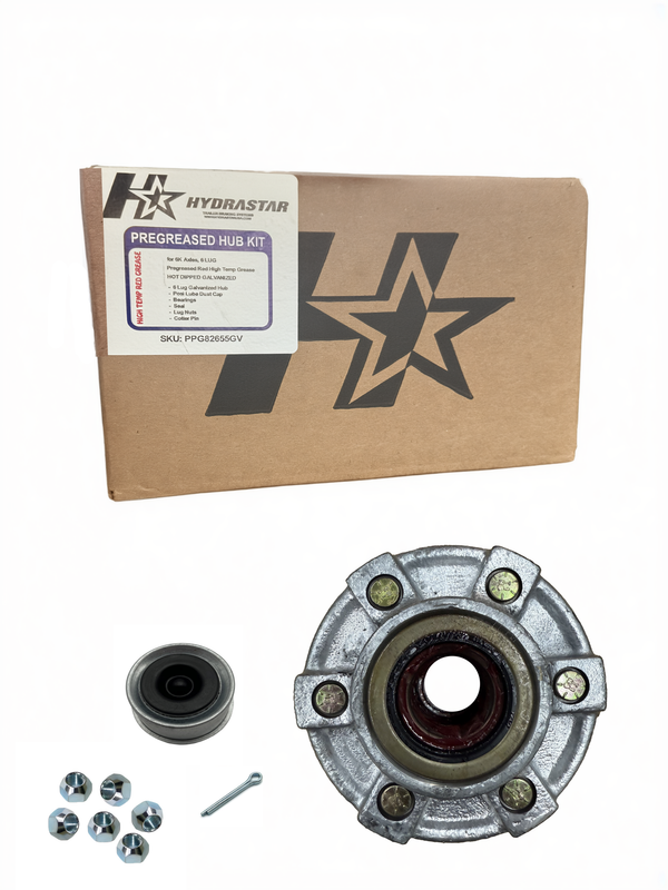 6000 lb. Idler Hub Kit, Pregreased, Hot Dipped Galvanized, 6 on 5.5" Bolt Pattern
