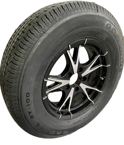 Aluminum trailer wheel and tire assembly