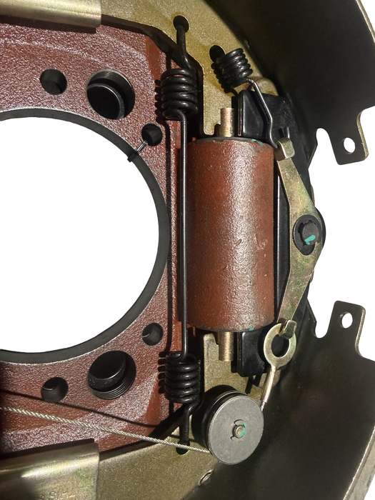 Hydrastar hydraulic drum brake assembly - dual servo wheel cylinder & self-adjust detail