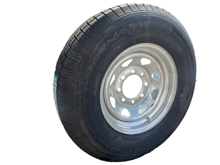 Tire and Wheel Assembly, ST235/80R16, Load Range E, 10 Ply, 8 ON 6.5", Galvanized Wheel - Hydrastar