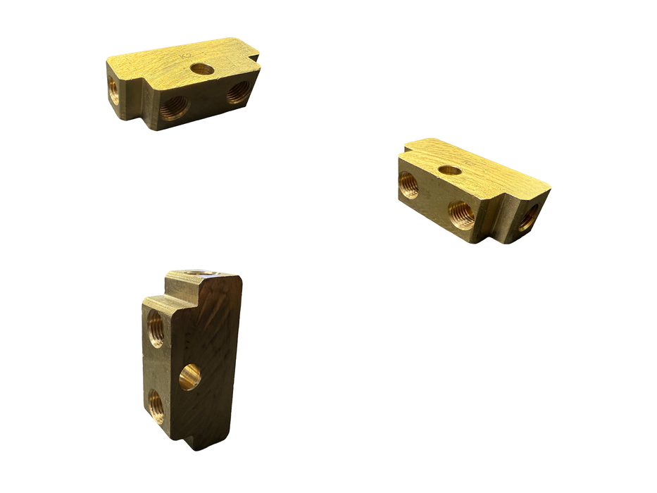 Brake Line - Brass 4 Way Fitting - 3/16" Female