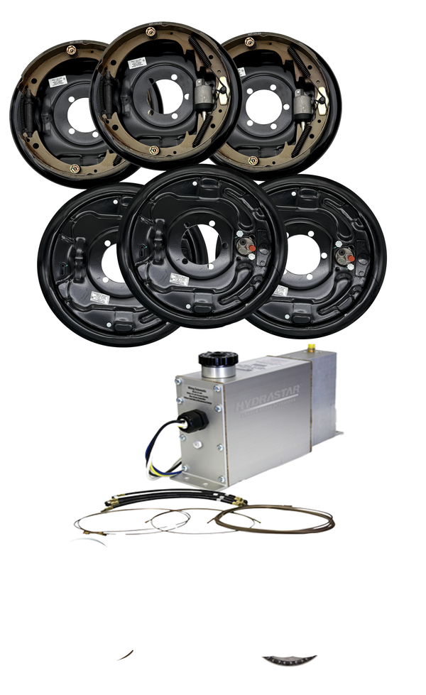 Hydrastar 7K Axles, 8 Lug Drum, TRIPLE Axle Hydraulic Brake Kit