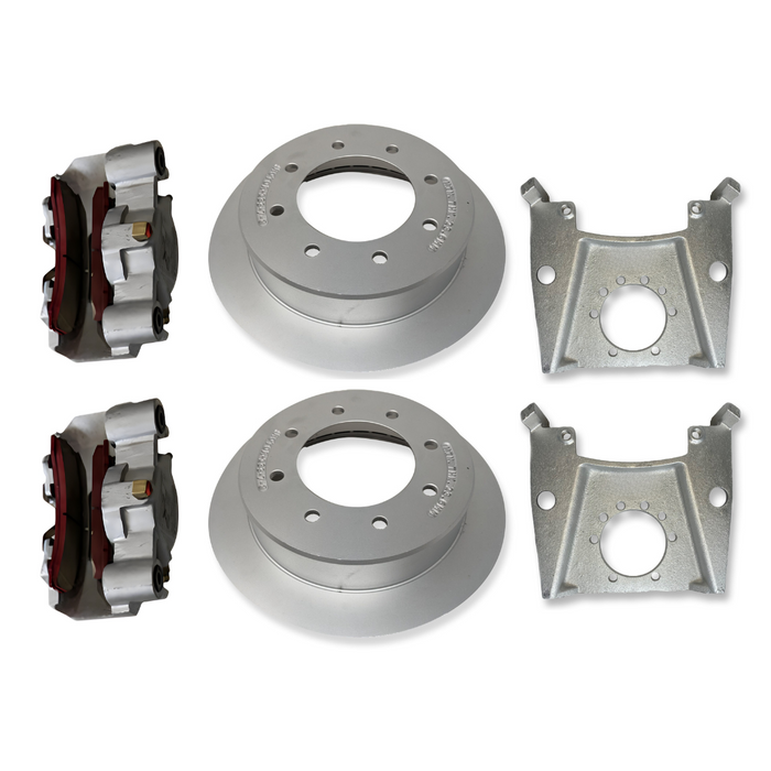 Hydrastar Marine® 7K Axles, 8 Lug Slip Over Rotor, TRIPLE Axle, Complete Trailer Disc Brake Kit - Grease Lube Applications