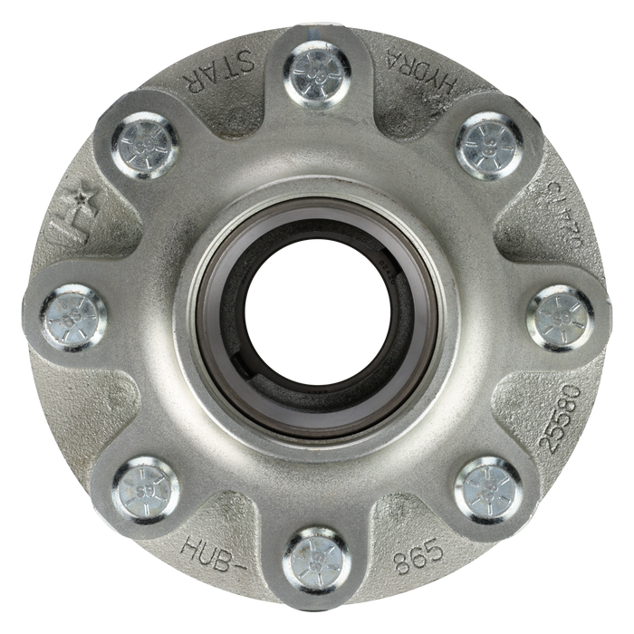 8,000 lb. Idler Hub, Galvanized, 8 on 6.5" Bolt Pattern, 9/16" Stud, Thread in Cap
