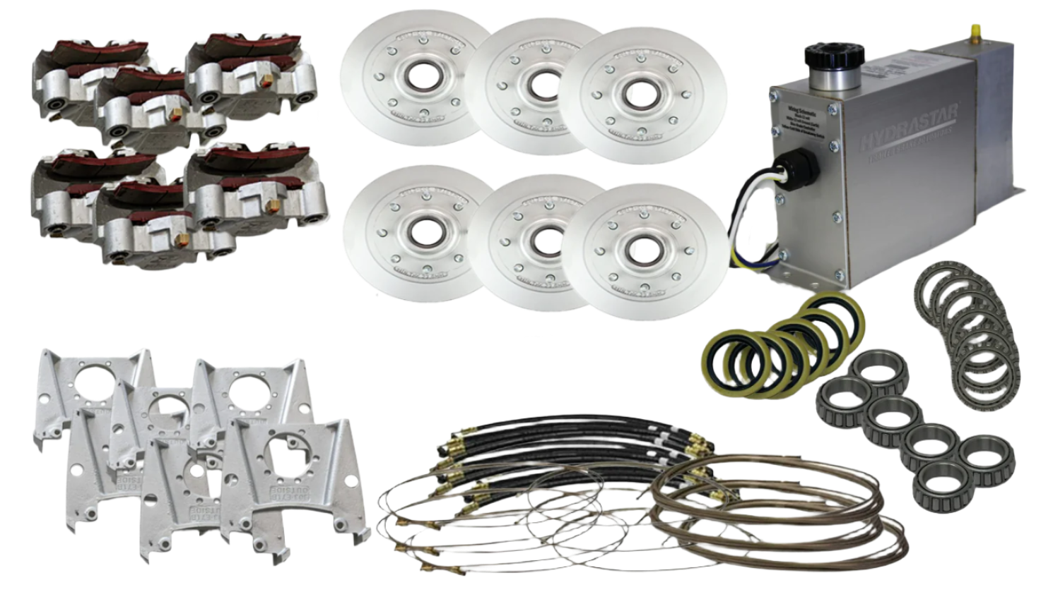 Hydrastar® 7K Axles, 8 Lug Integral TRIPLE Axle Trailer Disc Brake