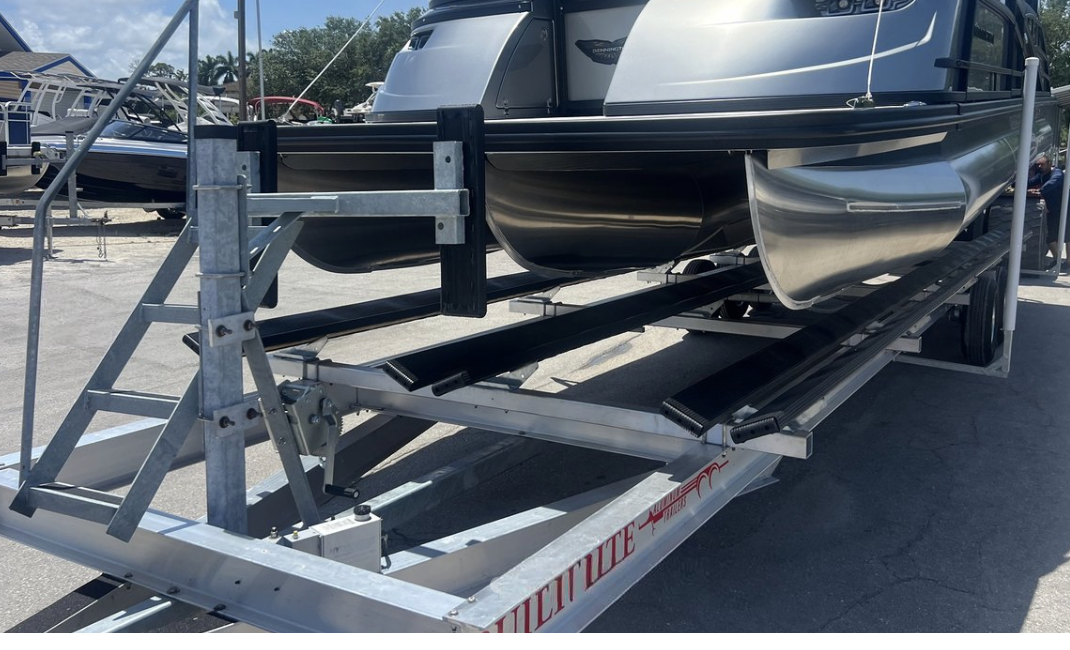 Pontoon Bow Stop Complete Assembly with 4 Step Ladder - Hydrastar