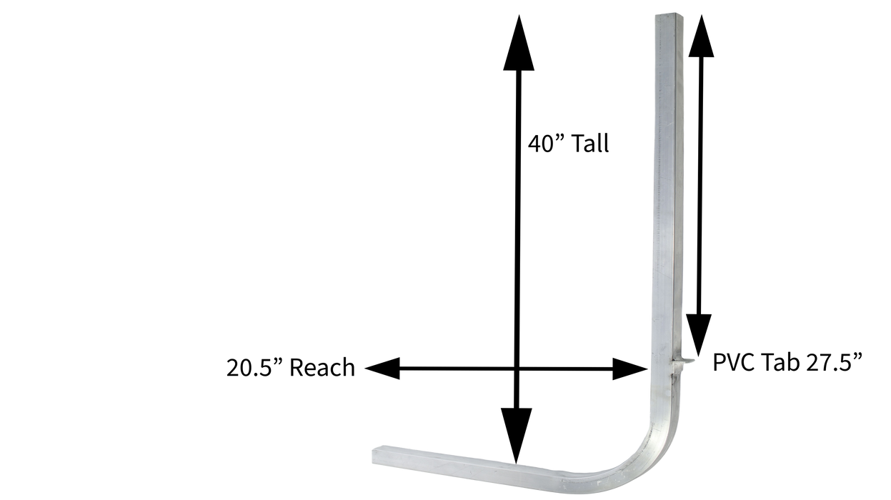Aluminum Guide Pole with PVC Tab - 90 DEG - 1-1/2" SQ