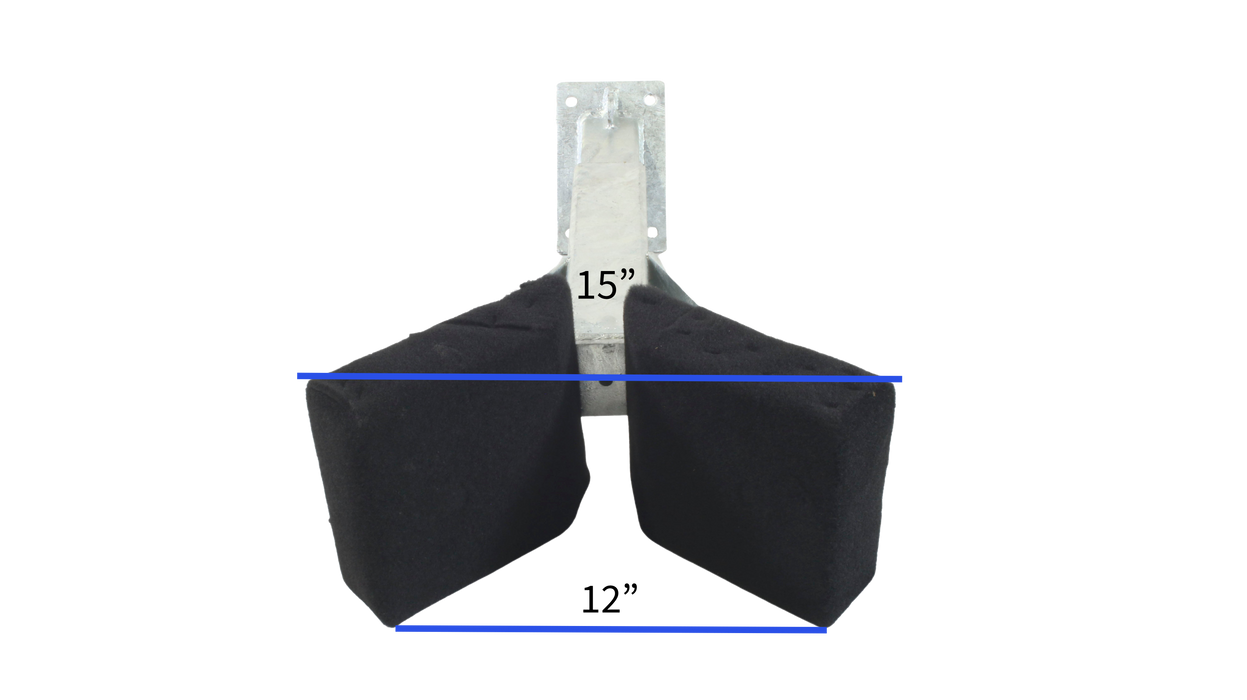 Heavy Duty Marine Carpeted Wood Bow Stop, Adjustable Height