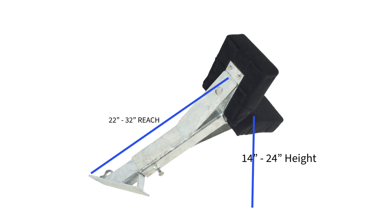 Heavy Duty Marine Carpeted Wood Bow Stop, Adjustable Height