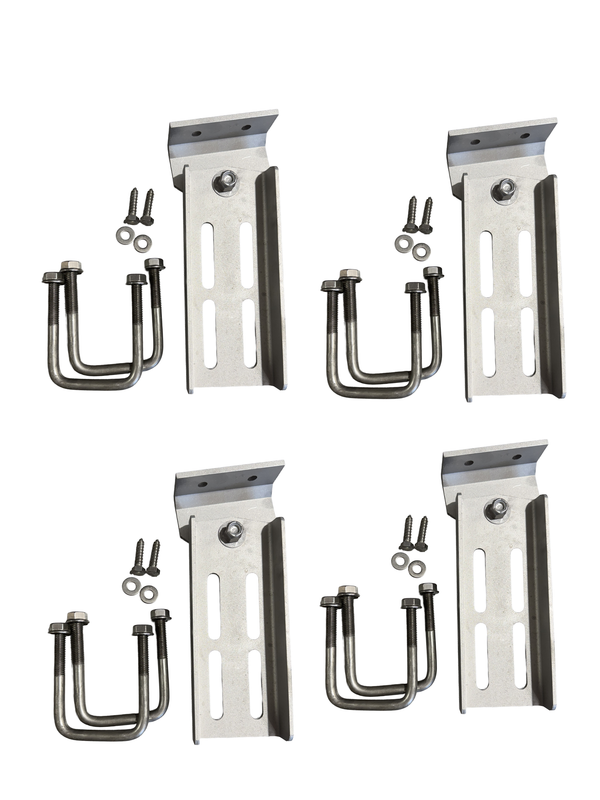 Center Bunk Bracket Kit, 10" HD Extruded Aluminum, Double Slotted Bolster 2x6 Bunk Bracket Kit {CBK-10DBALU-4}