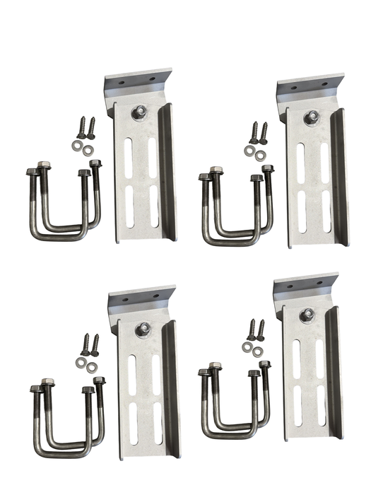 Center Bunk Bracket Kit, 10" HD Extruded Aluminum, Double Slotted Bolster 2x6 Bunk Bracket Kit {CBK-10DBALU-4}
