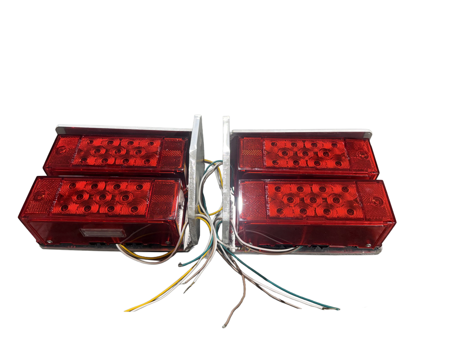 Aluminum DOUBLE Tail Light Housing, HEAVY DUTY, Step and Transom Tie Down, Bolt On, 8" Light Kit