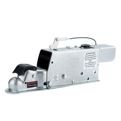 Demco Hydraulic Brake Actuator w/ Lockout Solenoid & Cover - Disc - Zinc - 2" Ball - 7,000 lbs - Hydrastar