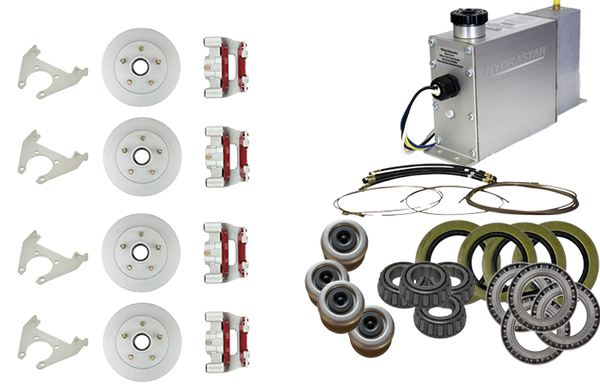 Hydrastar 3K Axles, 5 Lug Integral Tandem Axle Trailer Disc Brake Kit (1/2")