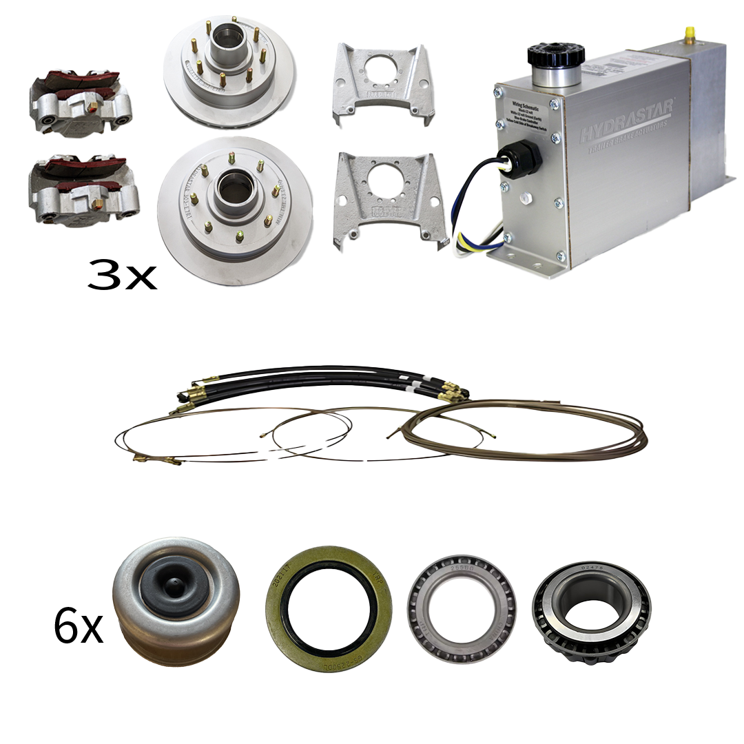 Hydrastar® 7K Axles, 8 Lug Integral Triple Axle Trailer Disc Brake