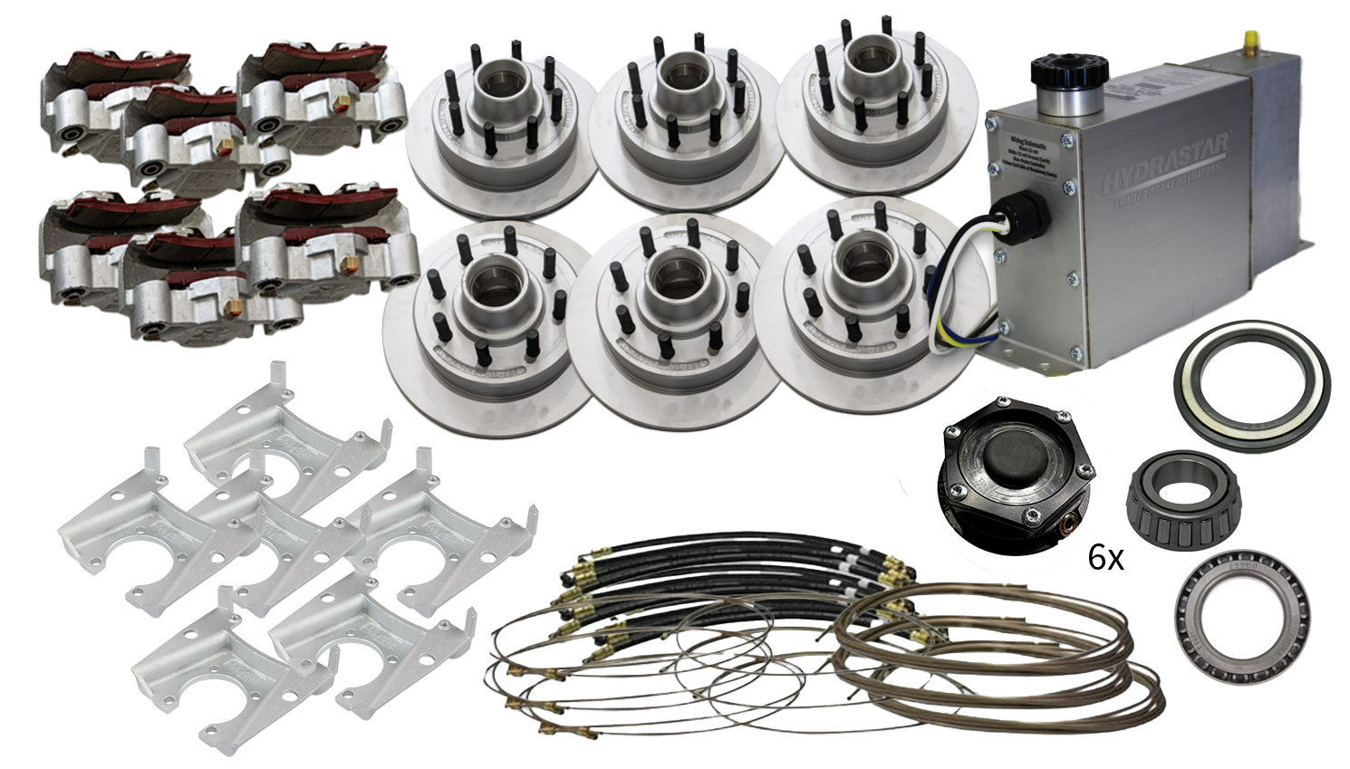 Hydrastar® 8K Axles, 8 Lug Integral TRIPLE Axle Trailer Disc Brake