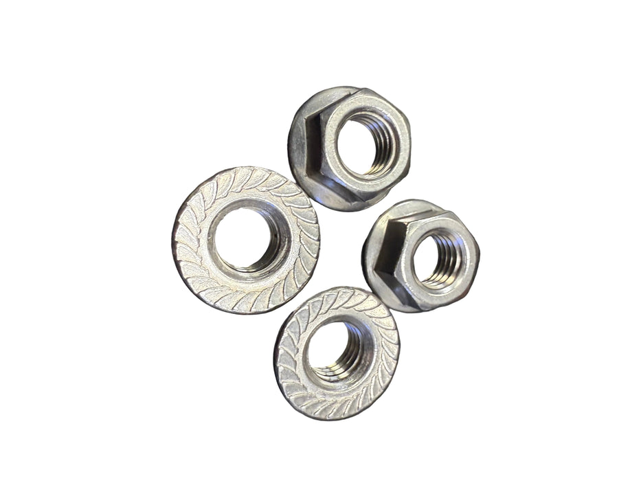 1/2-13" Serrated Hex Flange Nut, 18-8 Stainless Steel