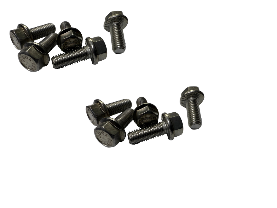 18-8 Stainless Steel Hex Head Serrated Flange Bolt with Hardware, 3/8-16"x 1" {10 Pack}