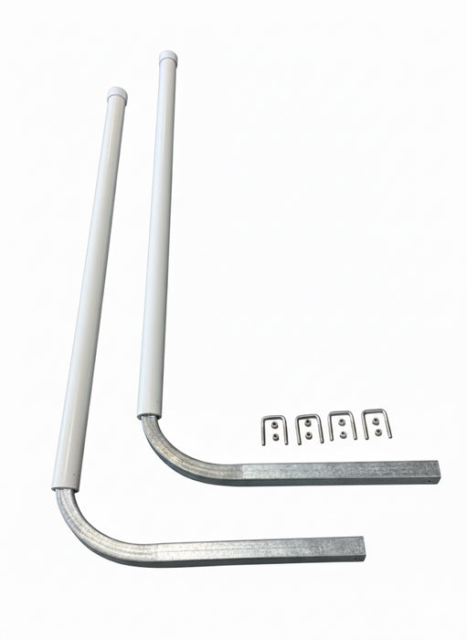 Galvanized Steel Guide Pole SET - Large - 90 DEG - 1-1/2" SQ - 60" x 24" WITH PVC {#JM-T6024A}