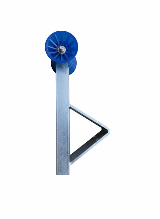 Winch Seat Top - Fits 3" Post, Heavy Duty - Assembly with Blue Roller and End Bells- Hot Dipped Galvanized