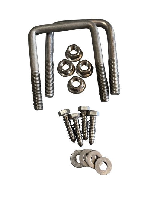 Center Bunk Bracket Kit - 2"X2"X10" ALUMINUM w/ Clamp and Hardware - 10" Tall