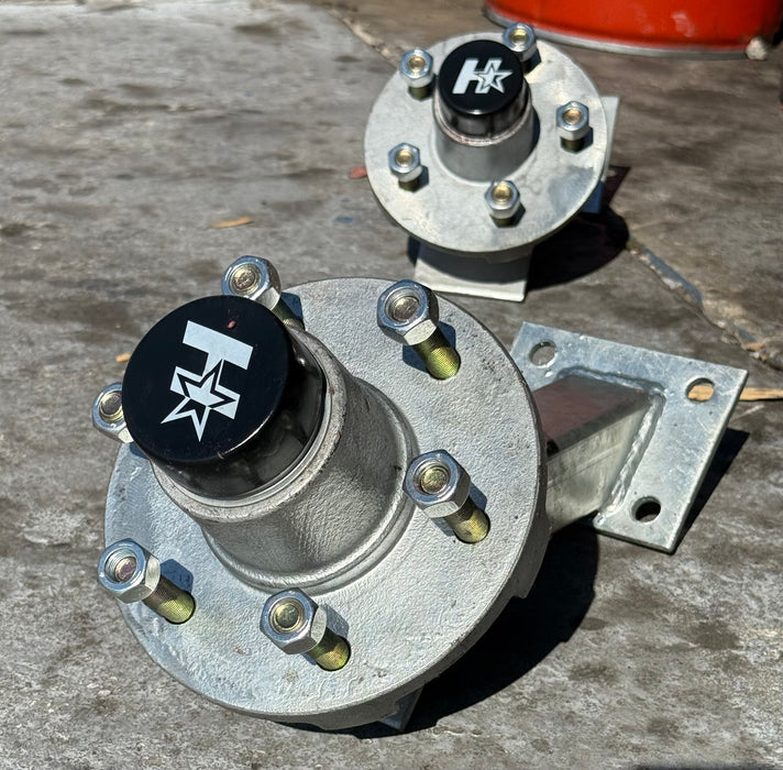 Bolt On - Hub Mount Spare Tire Carrier -Hot Dipped Galvanized -Fits 6 and 8 Lug Standard Hubs