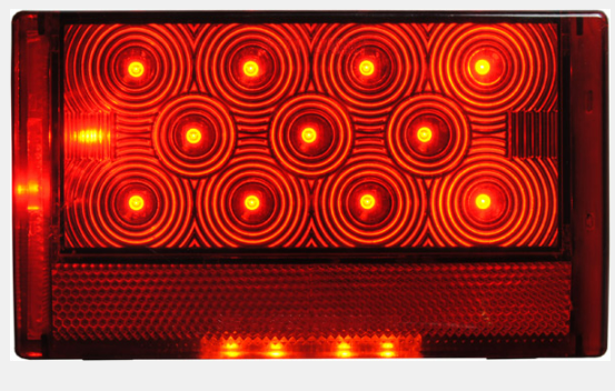 6" Low Profile Aluminum Tail Light Housing, Step and Transom Tie Down, Bolt On, LED Light Kit