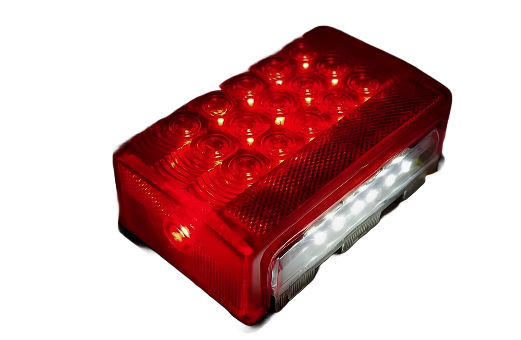 6" Low Profile Aluminum Tail Light Housing, Step and Transom Tie Down, Bolt On, LED Light Kit